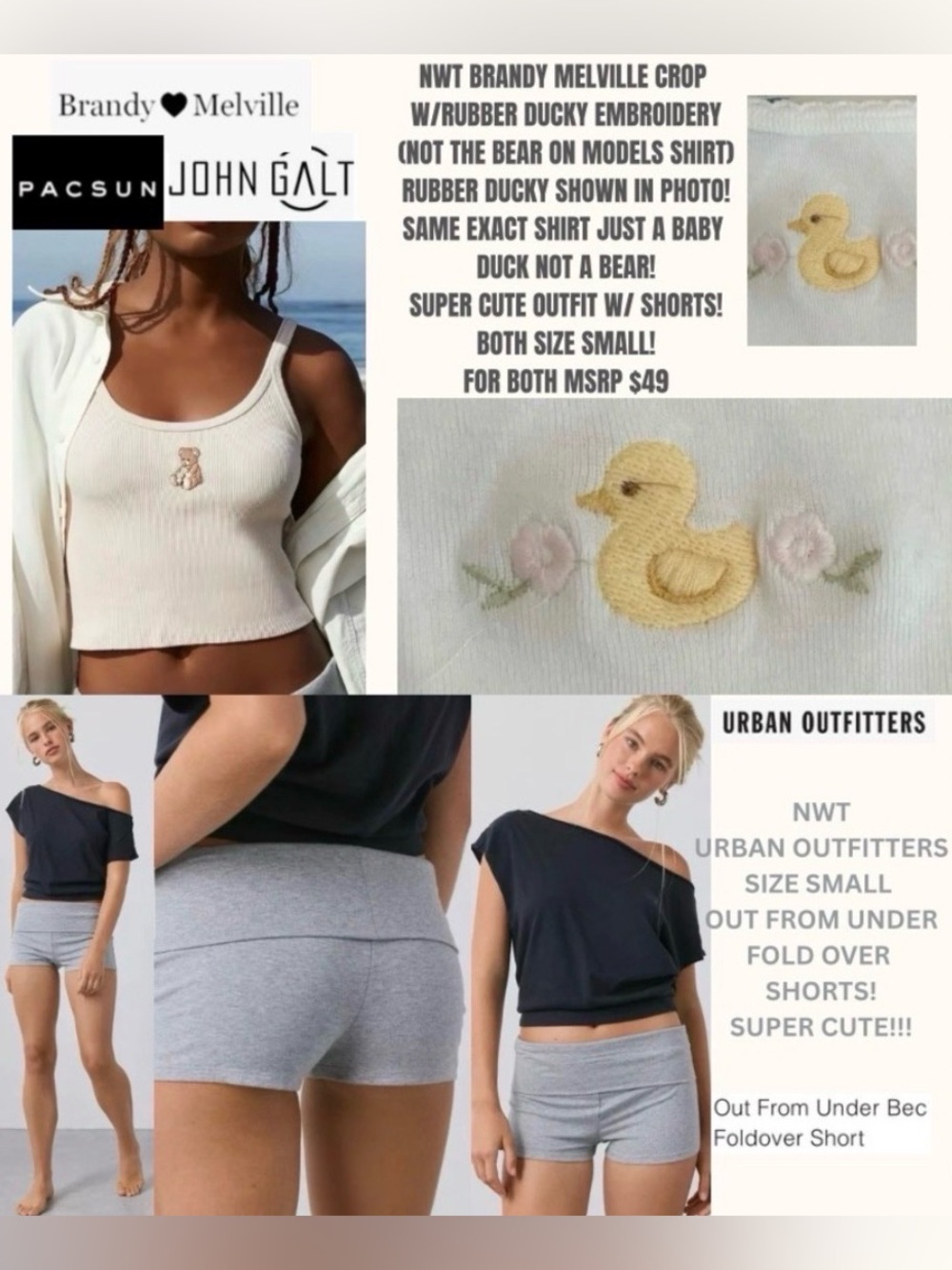 NET! Urban Outfitters Out From Under Shorts & Brandy Melville Baby Duck tank!